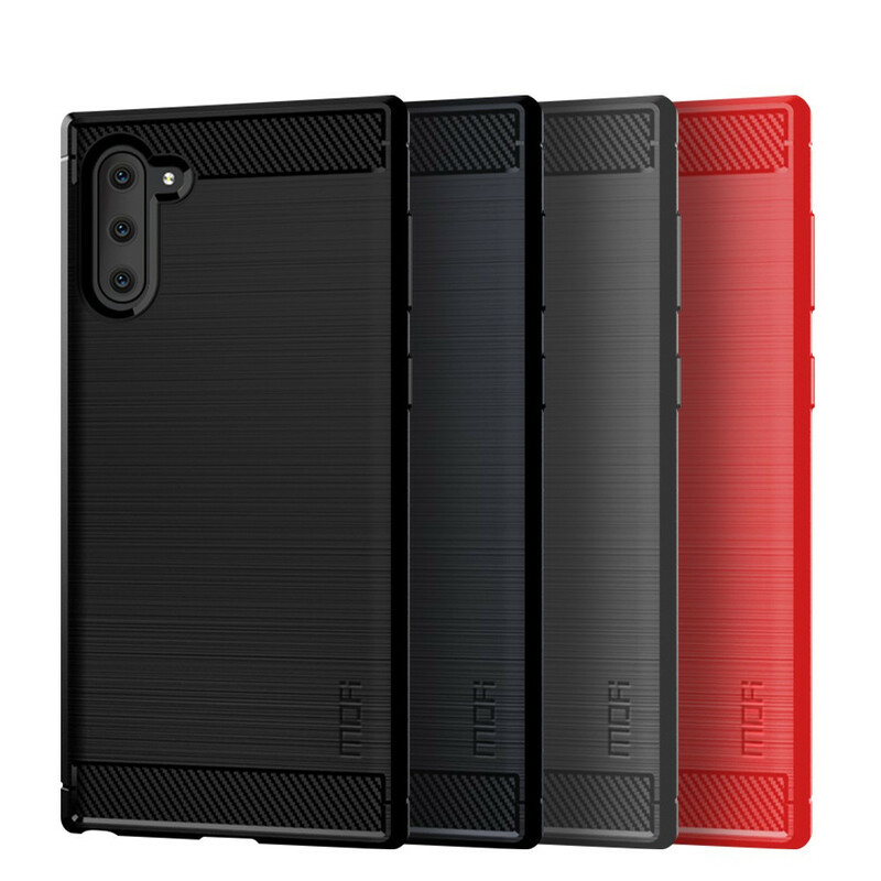 Samsung Galaxy Note 10 Funda de fibra de carbono cepillada MOFI