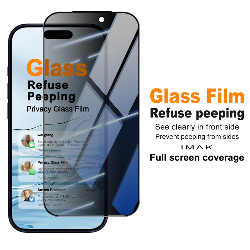 Protector de pantalla de cristal templado antiespía para el iPhone 18 Pro Max