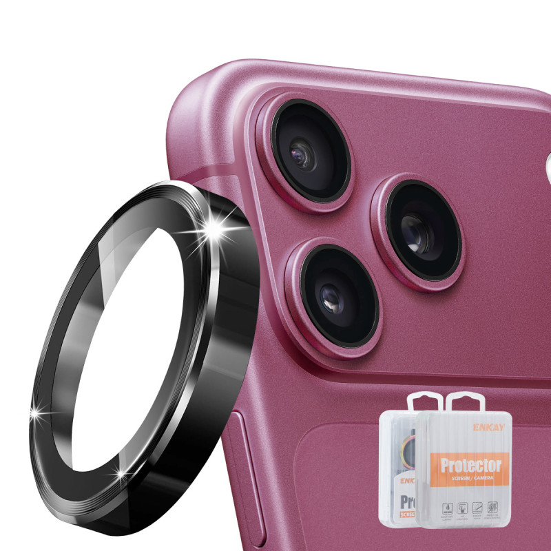 Lente protectora de cristal templado para iPhone 18 Pro / 18 Pro Max (anillos de aluminio)