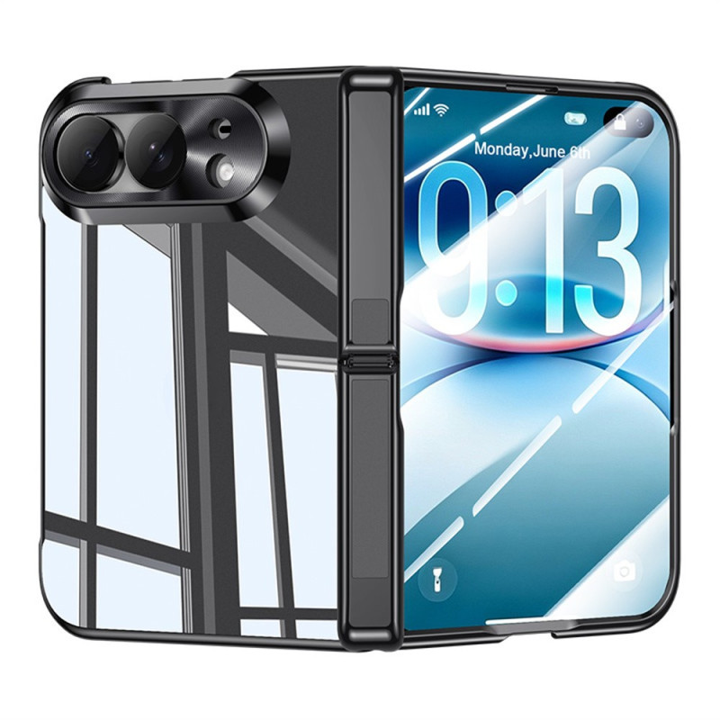Coque iPhone Duo Transparente avec Support Charnière et Verre Trempé