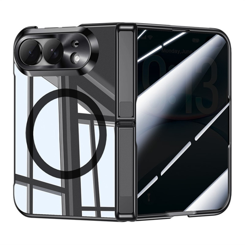 Coque iPhone Duo Magnétique avec Support Charnière et Verre Anti-Espion