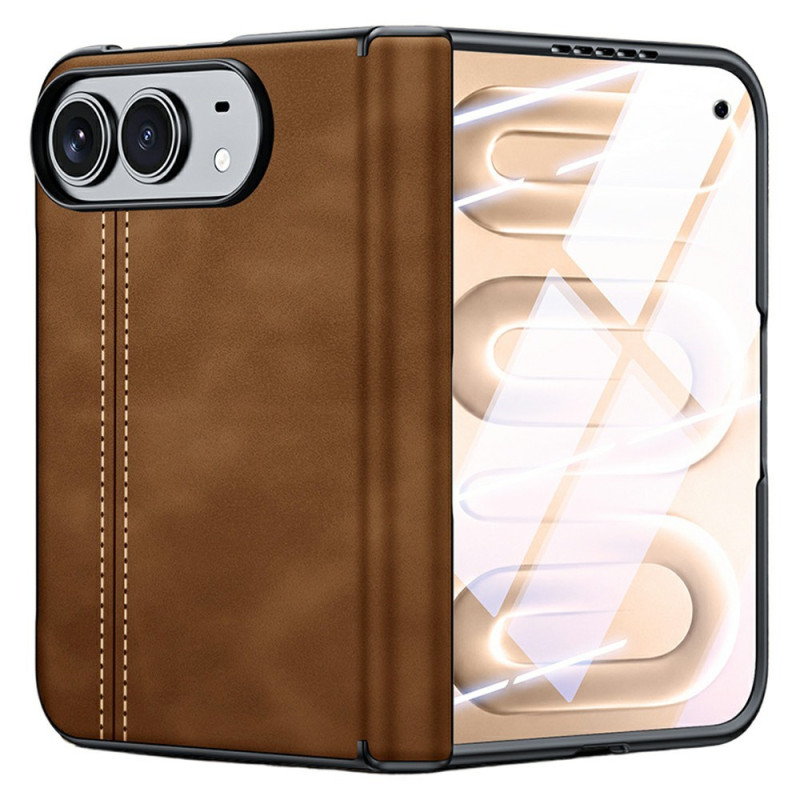 Funda para iPhone Duo con efecto de cuero y cristal templado
