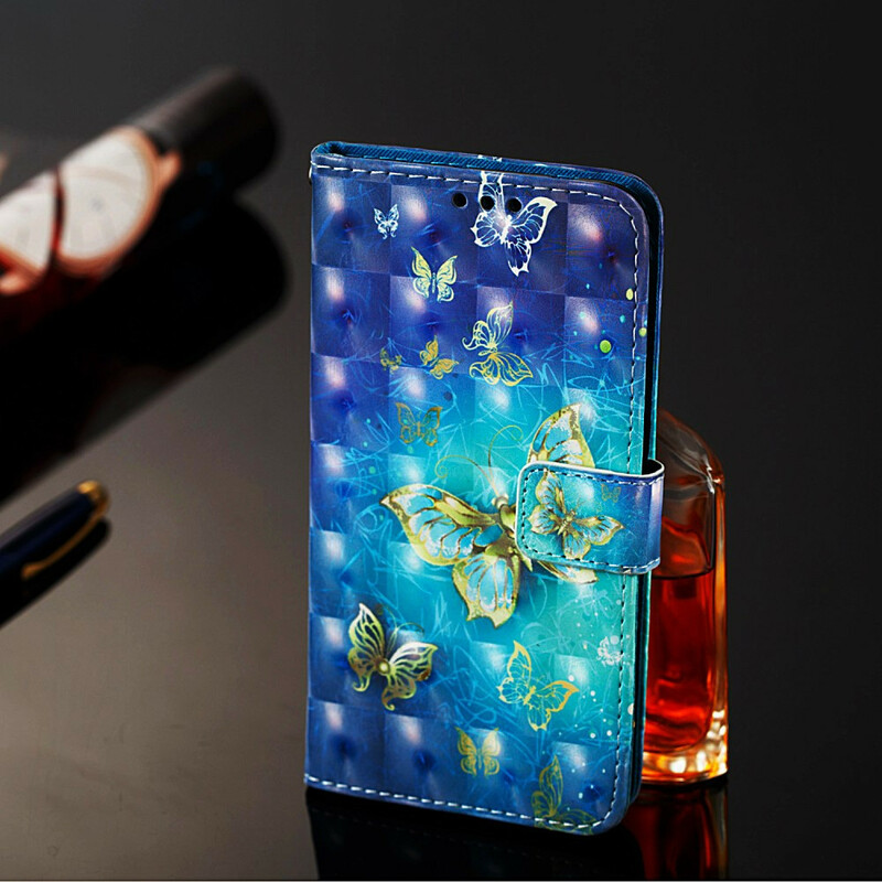 Funda de mariposa dorada para Samsung Galaxy A20e