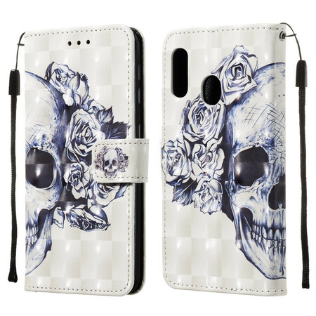 Funda de calavera y huesos cruzados para Samsung Galaxy A20e
