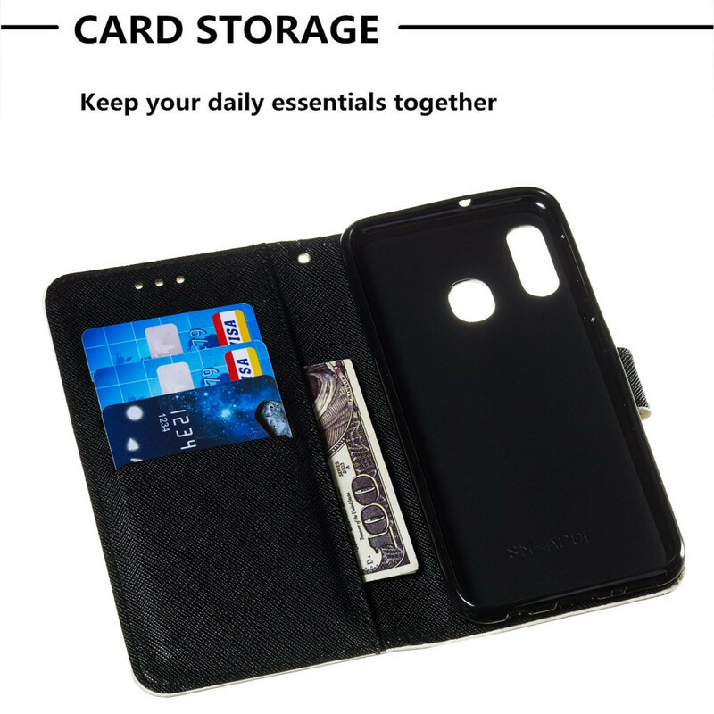 Funda de calavera y huesos cruzados para Samsung Galaxy A20e