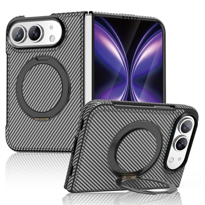 Funda para iPhone Duo MagSafe con textura de carbono y soporte