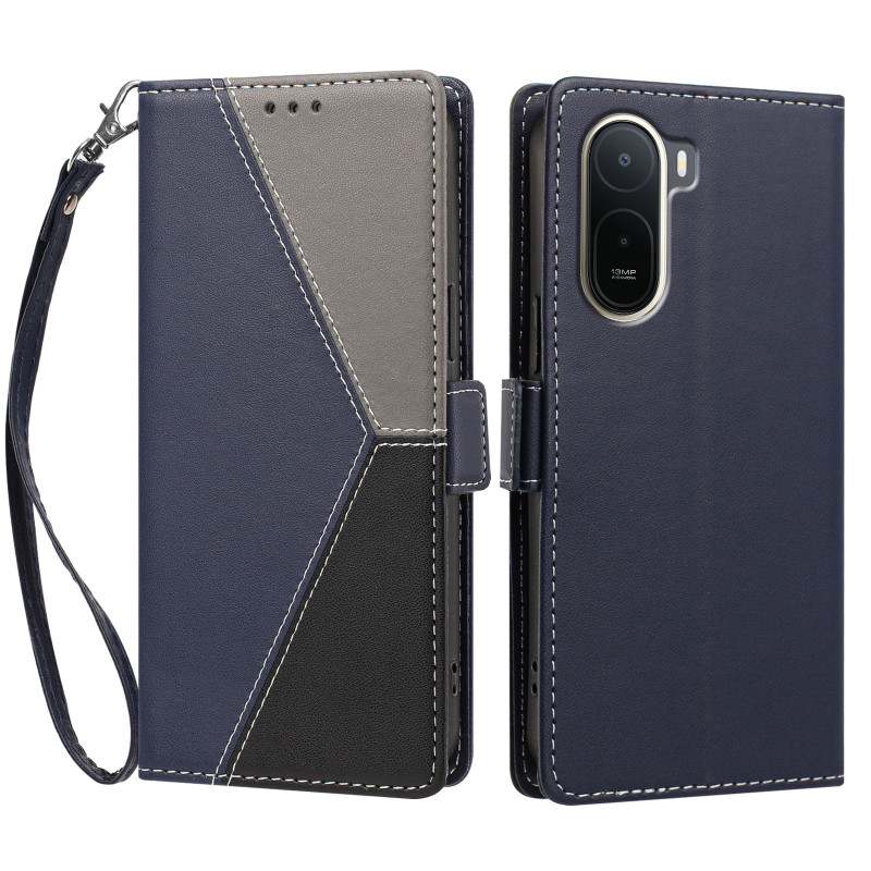 Funda tipo cartera para Xiaomi Redmi A7 Pro / Poco C81 Pro con protección anti-RFID y diseño tricolor