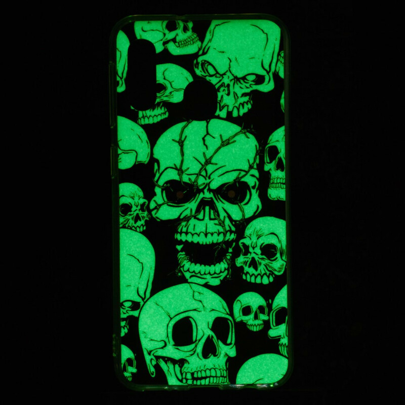Funda fluorescente Samsung Galaxy A20e Caution Skulls