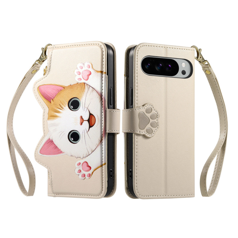 Funda para Google Pixel 11 Pro con gatos y cordón