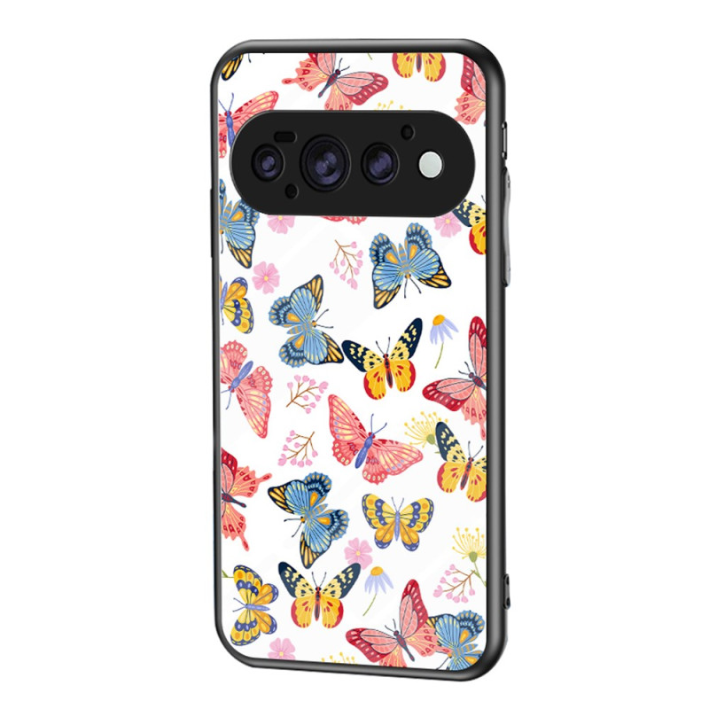 Funda para Google Pixel 11 Pro de cristal templado con mariposas