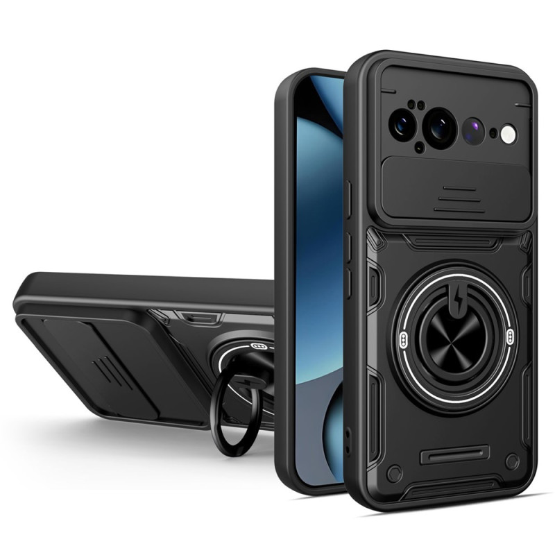 Funda magnética para Google Pixel 11 Pro XL con tapa deslizante para la cámara y soporte giratorio