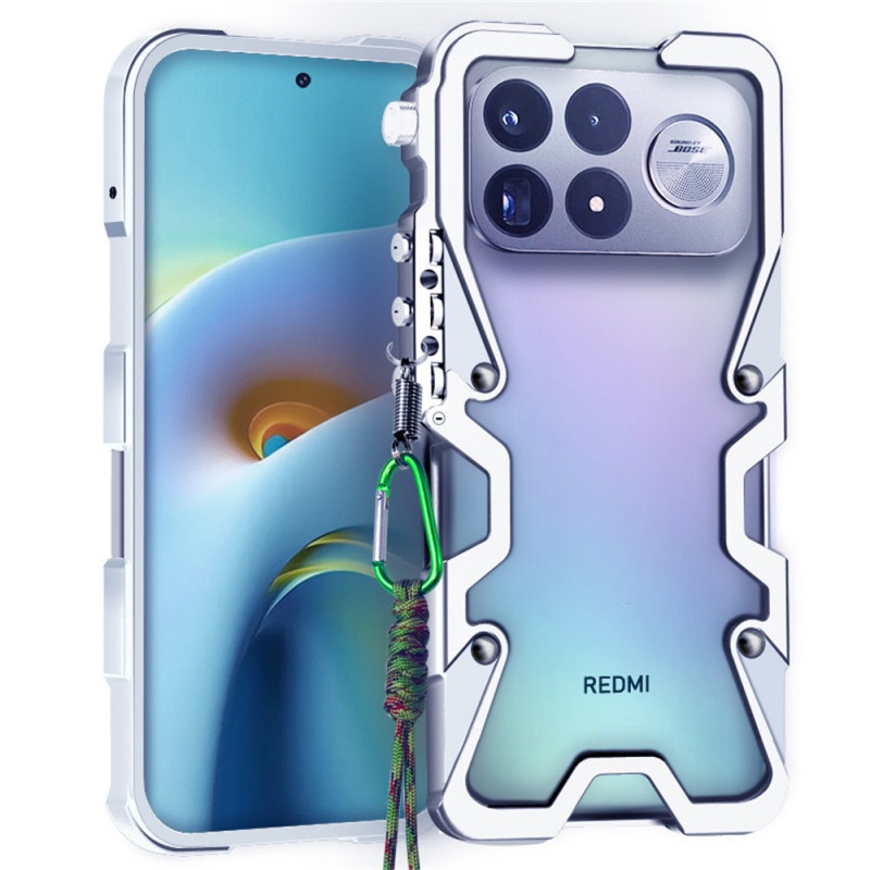 Funda para Poco F9 Pro de aluminio con diseño mecánico