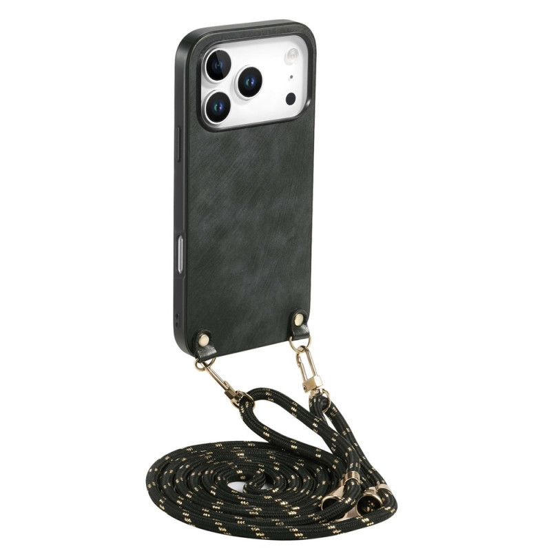 Funda con cordón para iPhone 18 Pro / 17 Pro con efecto ante