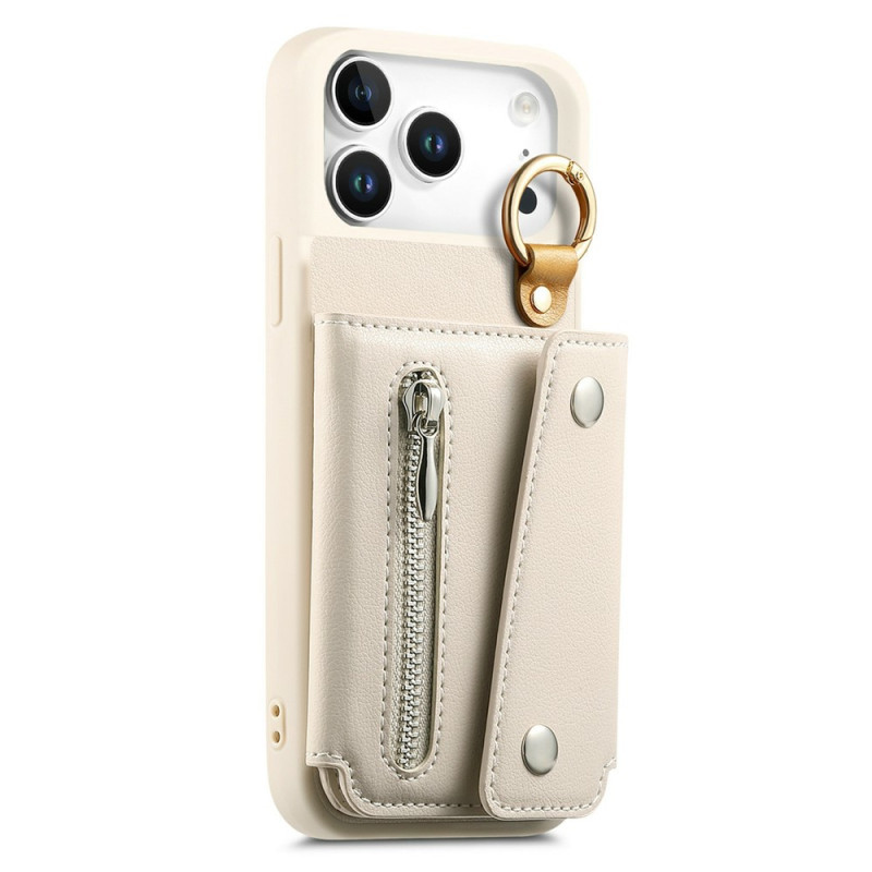 Funda tipo cartera para iPhone 18 Pro / 17 Pro con bolsillo con cremallera y anilla