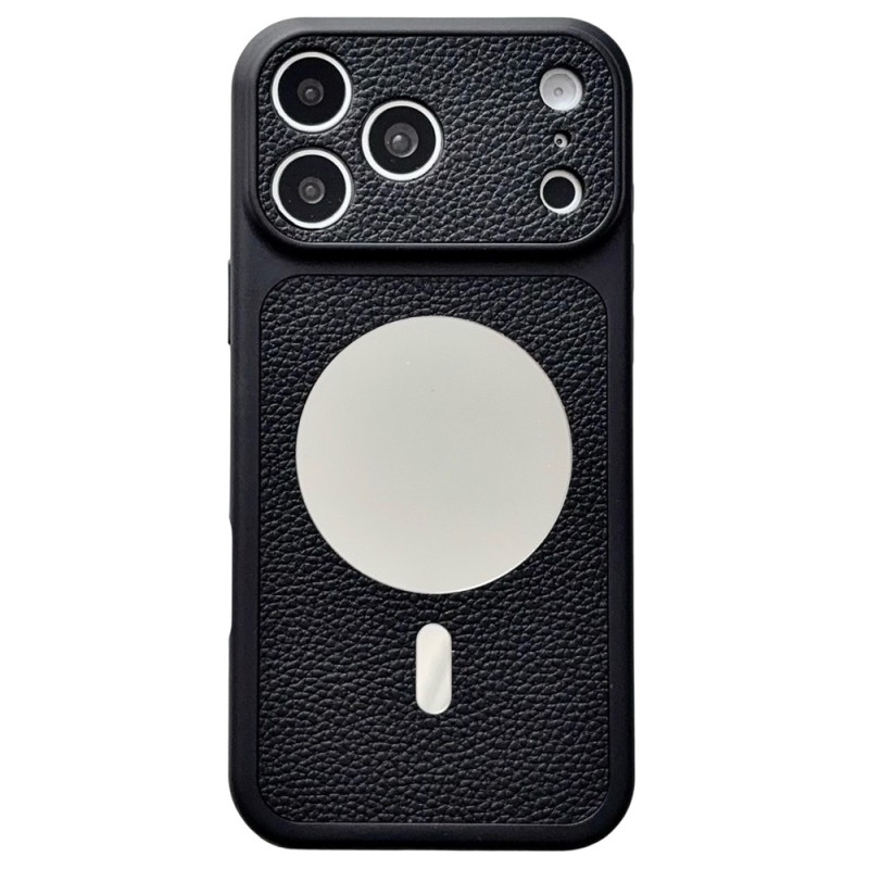 Funda magnética para iPhone 18 Pro / 17 Pro con efecto de cuero y espejo