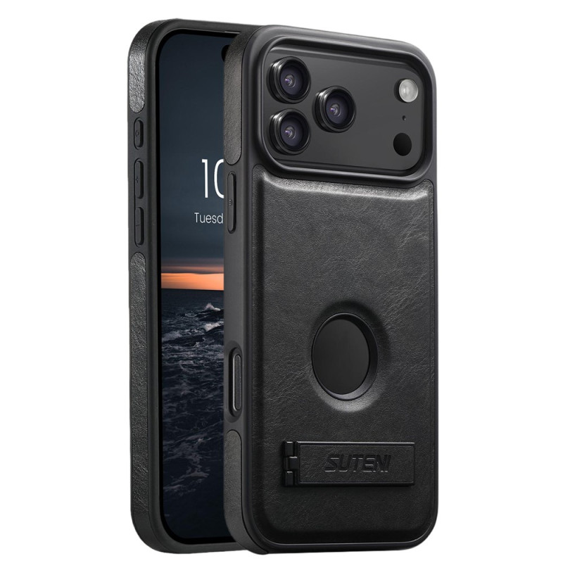Funda magnética para iPhone 18 Pro Max / 17 Pro Max con efecto de cuero y soporte