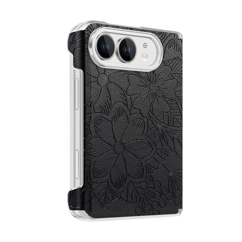 Funda magnética floral para iPhone Duo con protección con bisagra