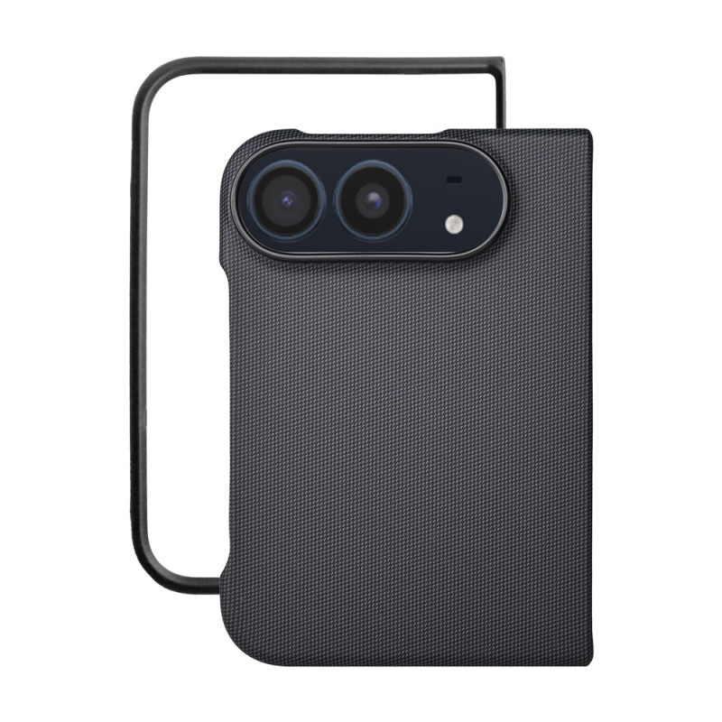 Funda magnética para iPhone Duo con efecto tejido y cristal templado integrado