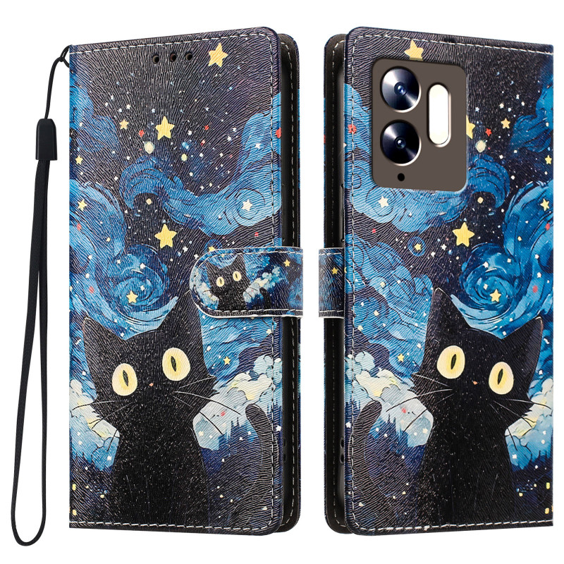 Funda para Poco C95 Pro con diseño de gato estrellado