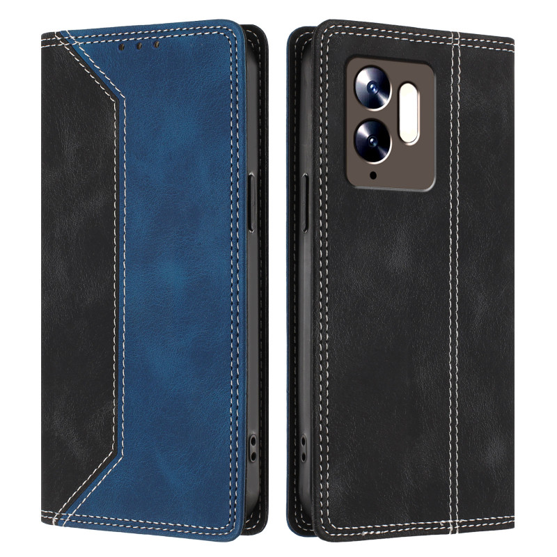 Funda tipo flip para Poco C95 Pro con efecto ante bicolor
