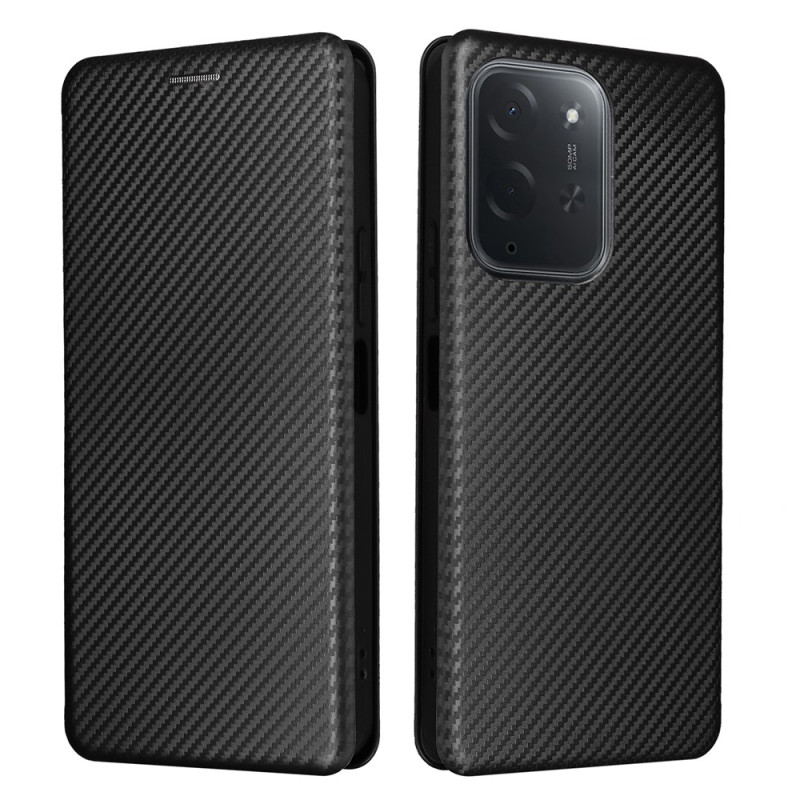 Funda tipo flip para Poco C95 Pro de fibra de carbono