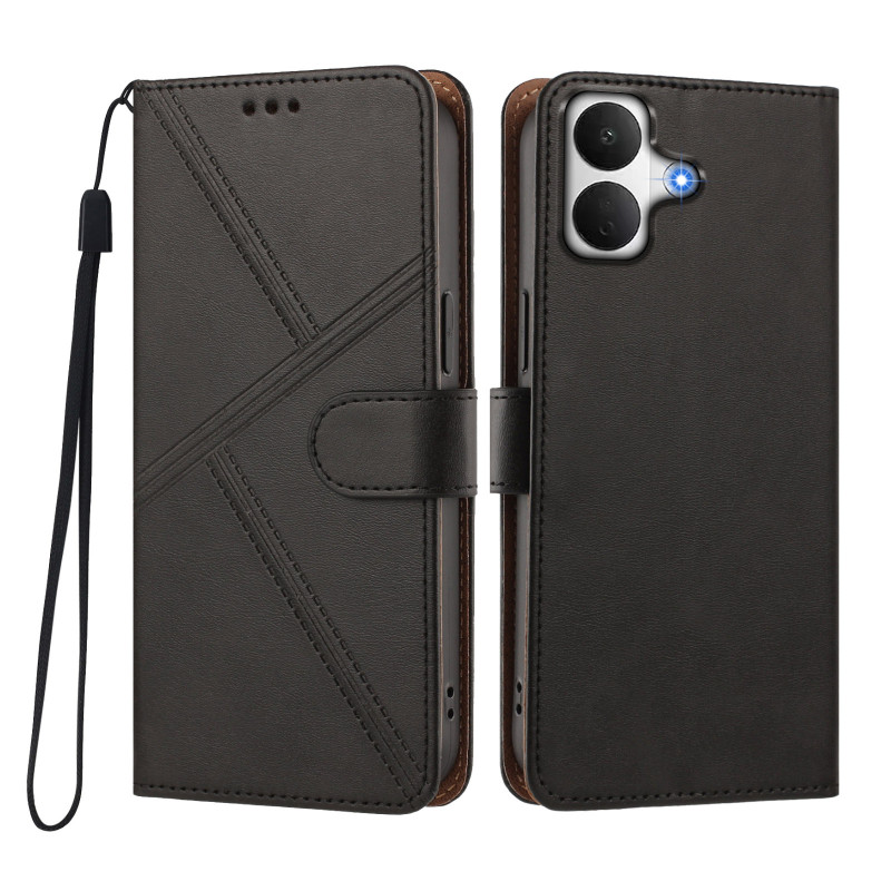Funda para Poco X8 5G con costuras decorativas