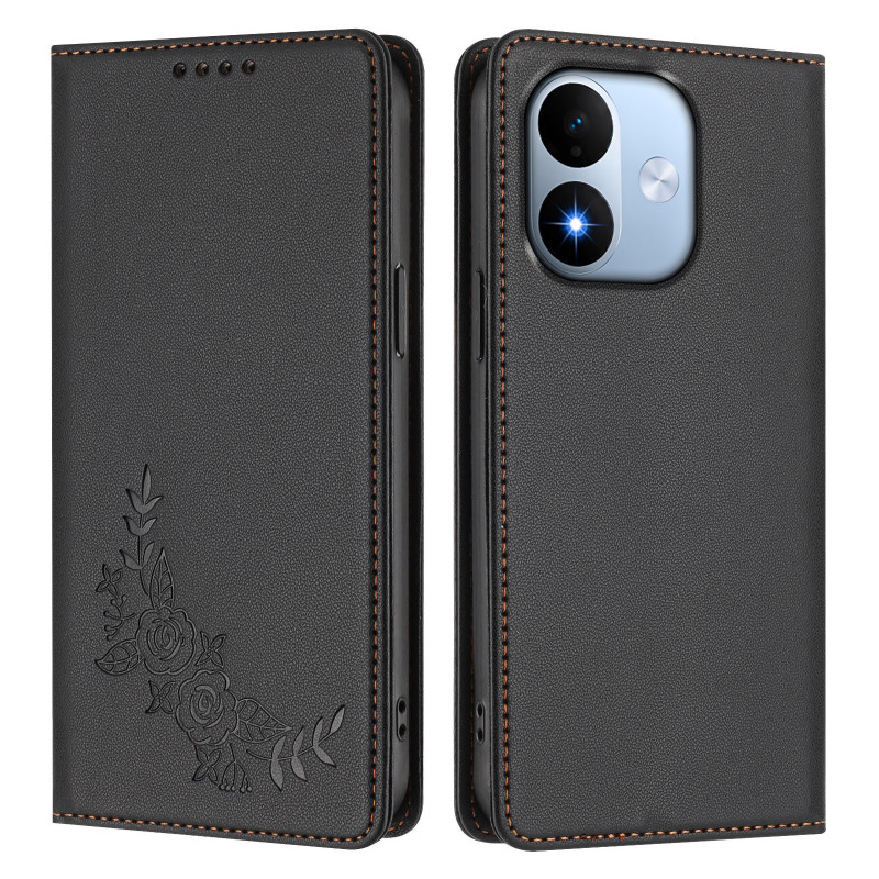 Funda tipo flip para Xiaomi Redmi Note 17 5G / 4G con estampado de peonías