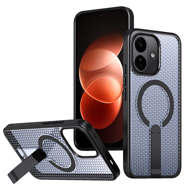 Funda para Xiaomi Redmi Note 17 Pro 5G con textura de rejilla y soporte