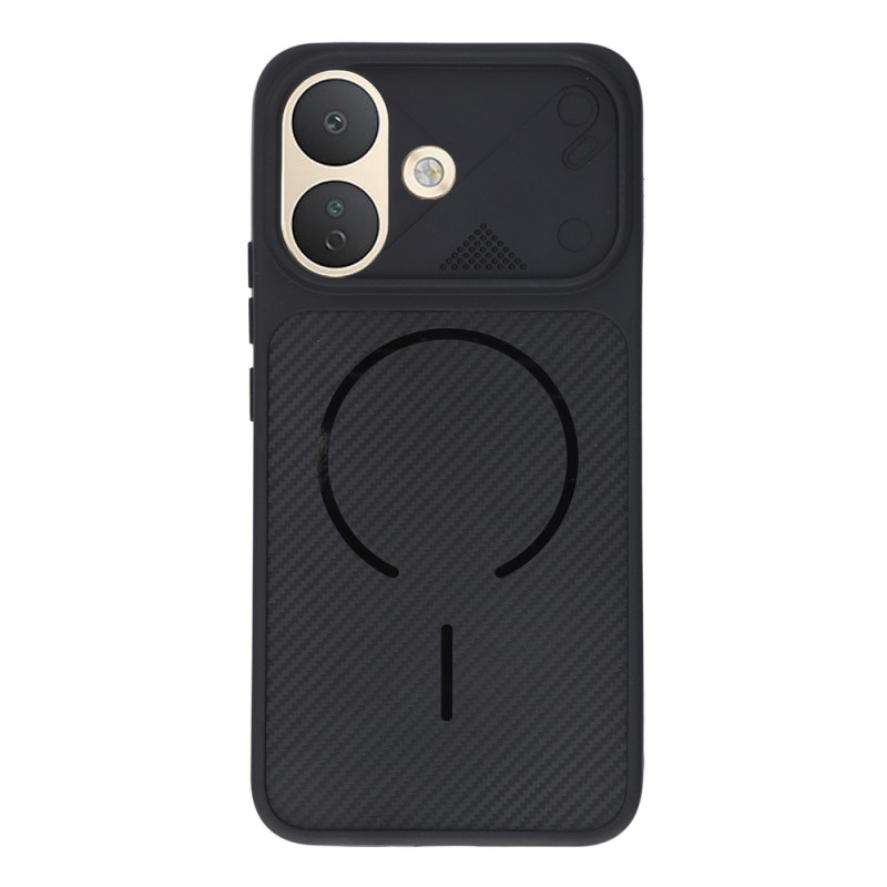 Funda para Xiaomi Redmi Note 17 Pro 5G con efecto fibra de carbono y anillo metálico