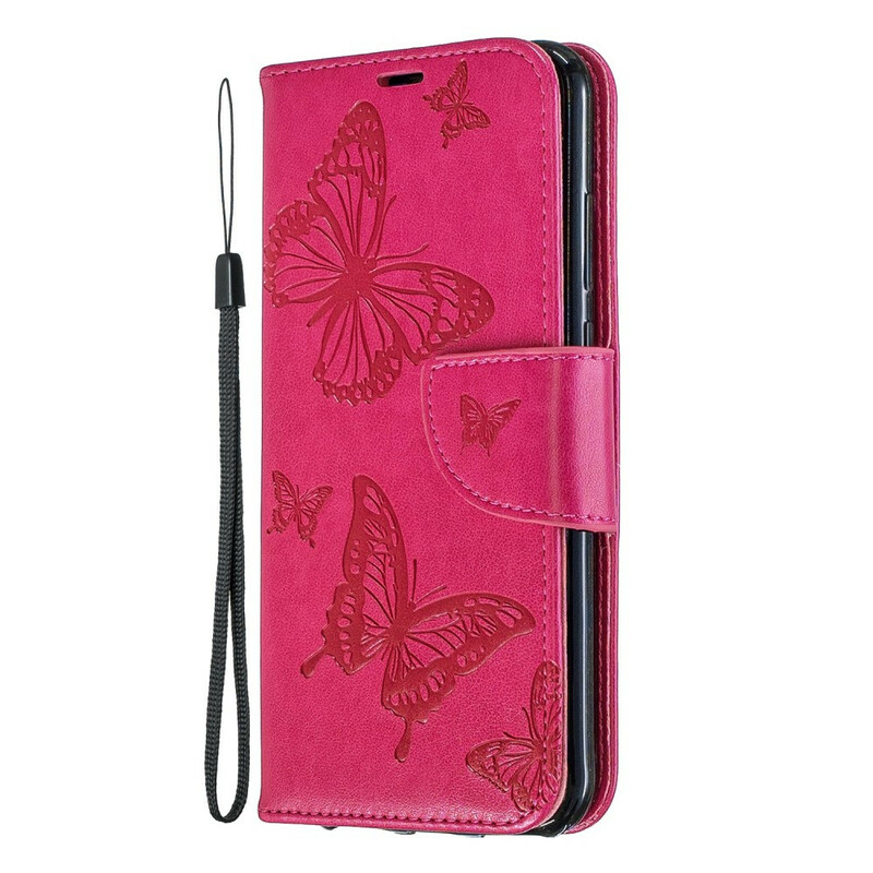 Funda Huawei Y6 2019 Mariposas y solapa oblicua Funda Huawei Y6 2019 Mariposas y solapa oblicua