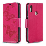 Funda Huawei Y6 2019 Mariposas y solapa oblicua Funda Huawei Y6 2019 Mariposas y solapa oblicua