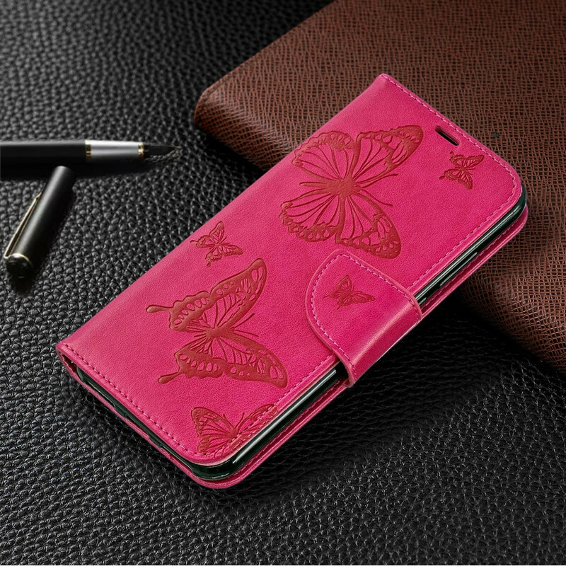 Funda Huawei Y6 2019 Mariposas y solapa oblicua Funda Huawei Y6 2019 Mariposas y solapa oblicua