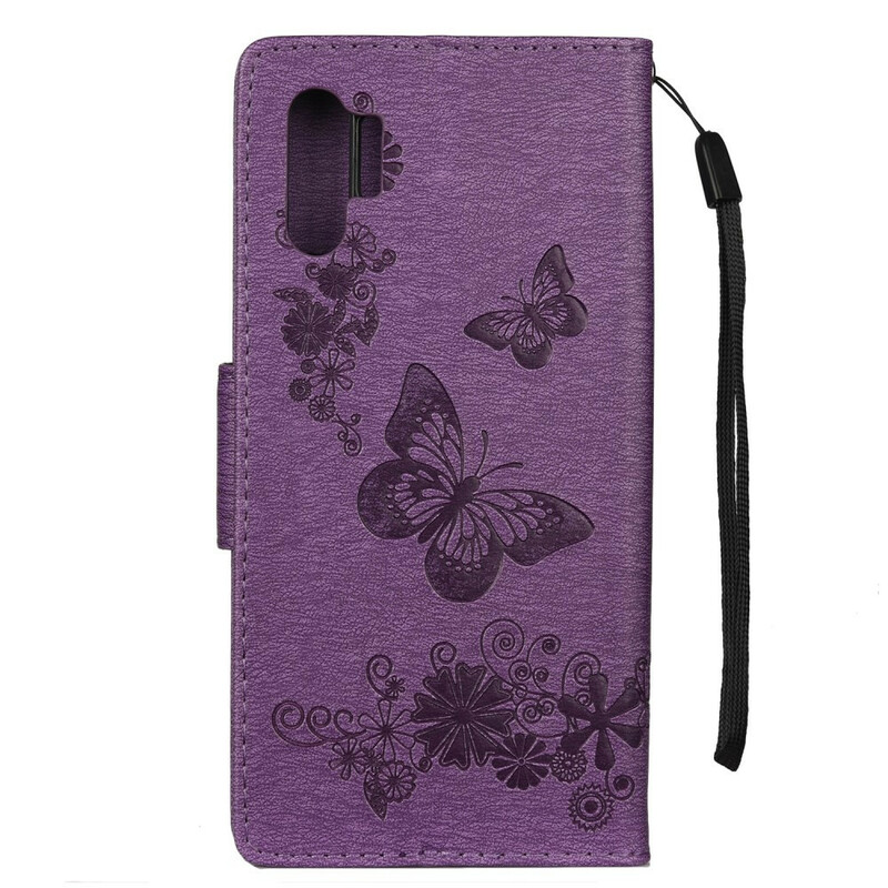 Funda Samsung Galaxy Note 10 Plus Mariposas y florales con colgante