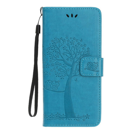 Funda Samsung Galaxy Note 10 Plus Árbol y búhos con colgante