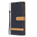 Funda Samsung Galaxy Note 10 Plus de tela y efecto cuero con colgante