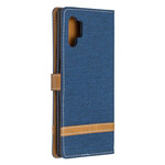 Funda Samsung Galaxy Note 10 Plus de tela y efecto cuero con colgante