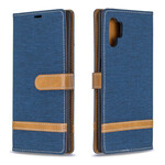 Funda Samsung Galaxy Note 10 Plus de tela y efecto cuero con colgante