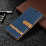 Funda Samsung Galaxy Note 10 Plus de tela y efecto cuero con colgante