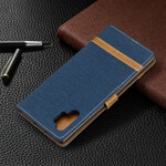 Funda Samsung Galaxy Note 10 Plus de tela y efecto cuero con colgante
