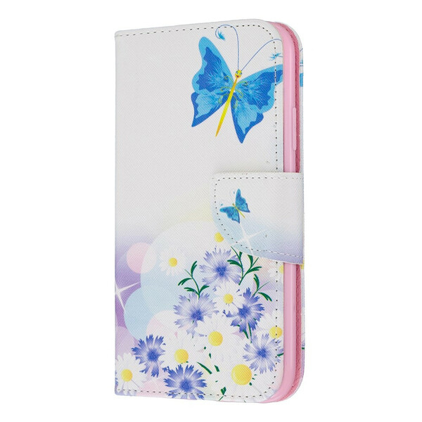 Funda para iPhone 11 pintada con mariposas y flores
