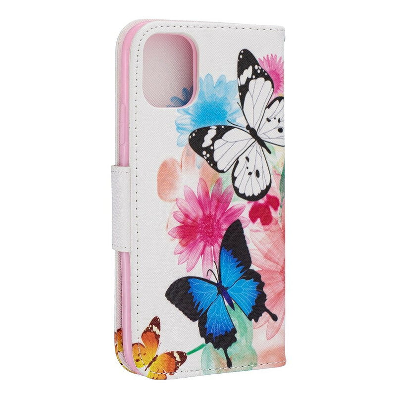 Funda para iPhone 11R Mariposas y flores pintadas