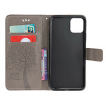 Funda para iPhone 11R Árbol y búhos con colgante