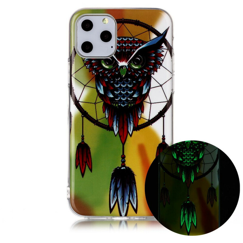 Funda fluorescente para iPhone 11 Dreamcatcher Owl