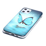 Funda fluorescente azul mariposa para el iPhone 11