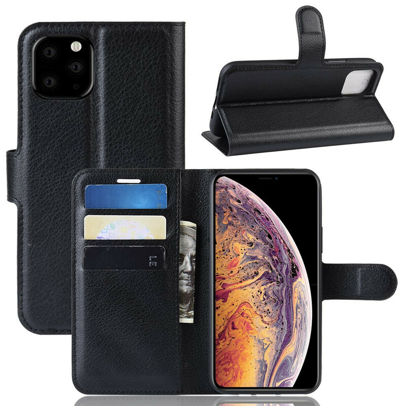 Funda para iPhone 11 Pro Max Efecto Cuero Premium Litchi