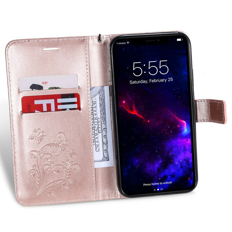 Funda para iPhone 11 con cordón de mariposas gigantes Funda para iPhone 11 con cordón de mariposas gigantes