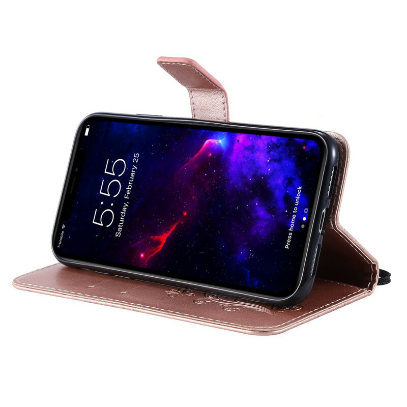 Funda para iPhone 11 con cordón de mariposas gigantes Funda para iPhone 11 con cordón de mariposas gigantes