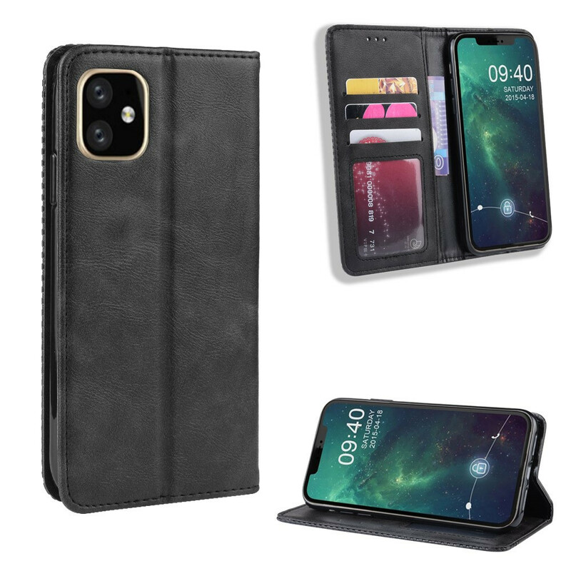 Flip Cover iPhone 11 Vintage Leather Effect Stylish