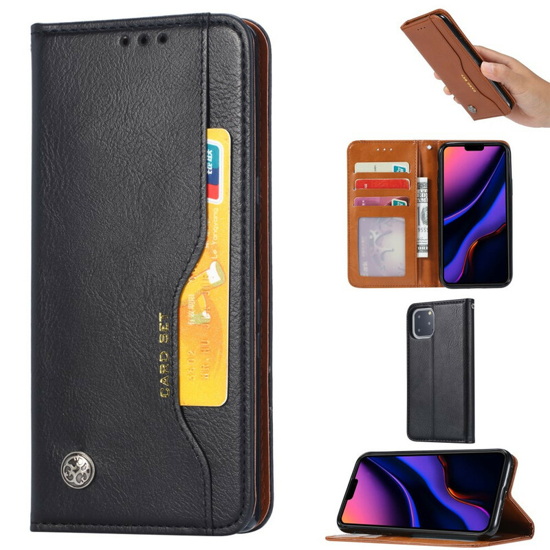 Funda Flip Cover iPhone 11 Pro Max Leatherette Card Funda