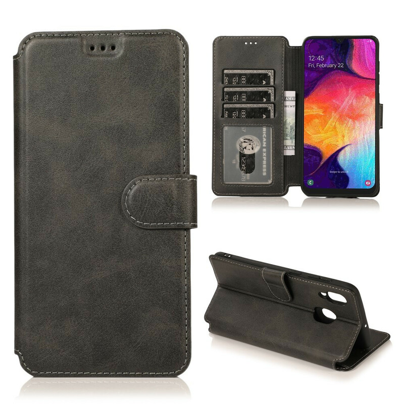 Funda de silicona y polipiel para Samsung Galaxy A30